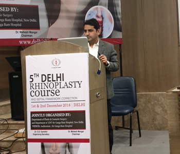 Dr. Tanvar Invited Speaker at 5th Delhi Rhinoplasty Course, Delhi Dec 2018