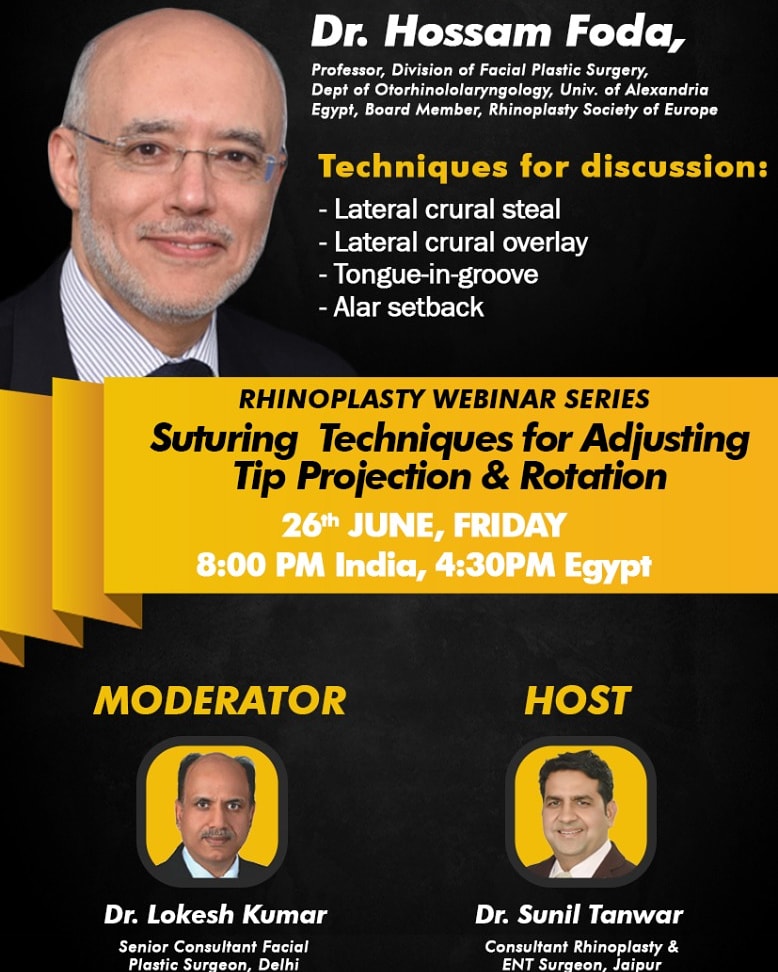 Dr tanvar was webinar host of rhinoplasty society of India