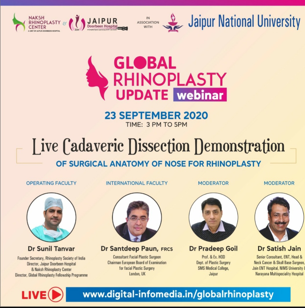 Dr. Tanvar was organized Rhinoplasty cadaver dissection demonstration program ,