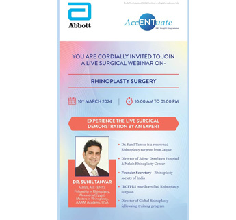 Dr Tanvar was invited faculty in Abbott live rhinoplasty surgical session