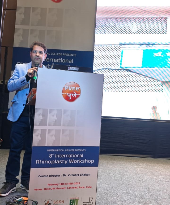 Dr Tanvar was invited as a guest speaker in international Rhinoplasty course Pune.